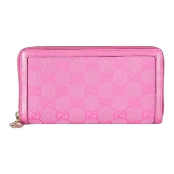 GUCCI Canvas With Leather Trim Wallet Women's Pink