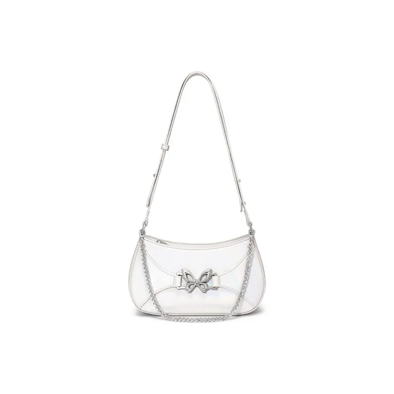 JUST STAR Artificial Leather Chain Bag Shoulder Bag Crossbody Bag Women's White Black-1