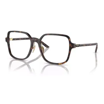 PRADA Plate Frame Irregular Shape Eyeglass Frames Unisex Tortoiseshell
