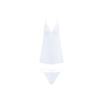 Victoria's Secret PINK ADORE ME Dixi Babydoll + Panty Set / White Underwear Set Women's White