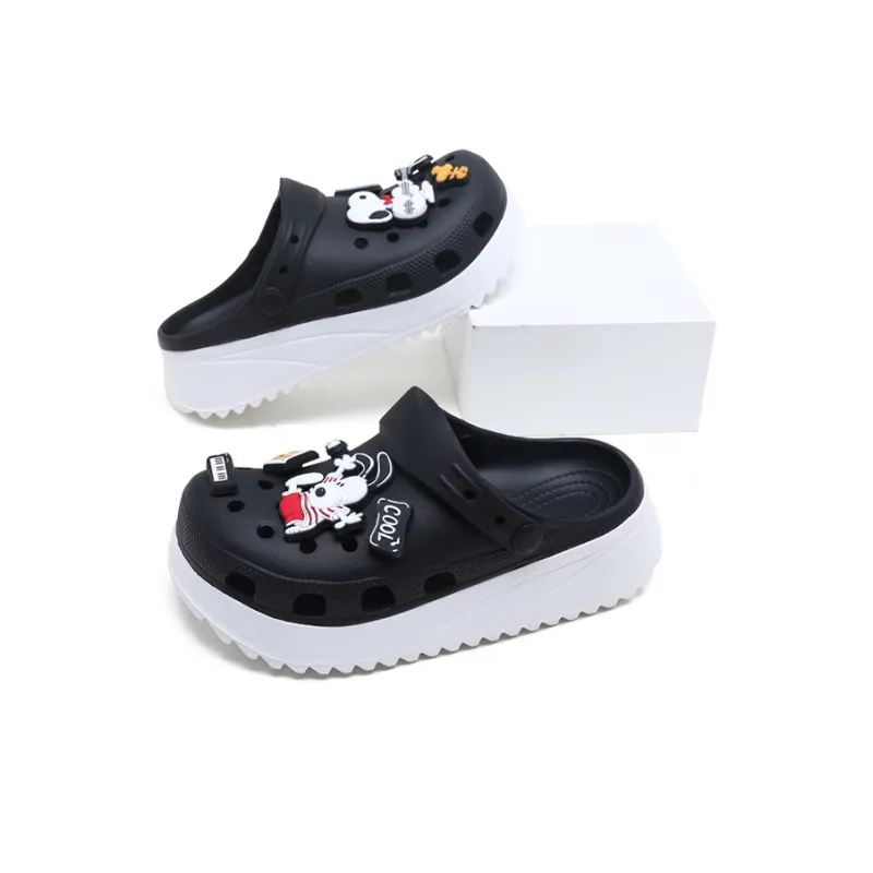 SNOOPY Snoopy Clogs Women's Black-4