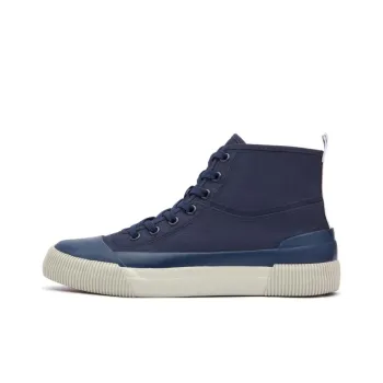 AIGLE Rubber Non-slip Lightweight High-Top Canvas Shoes Women's Marine Blue