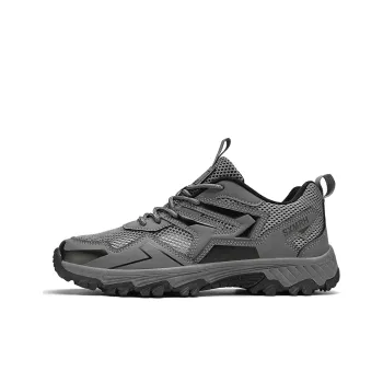 Binary Cushioning Abrasion Resistant Lightweight Breathable Slip Resistant Low Top Outdoor Shoes Men's Dark Gray