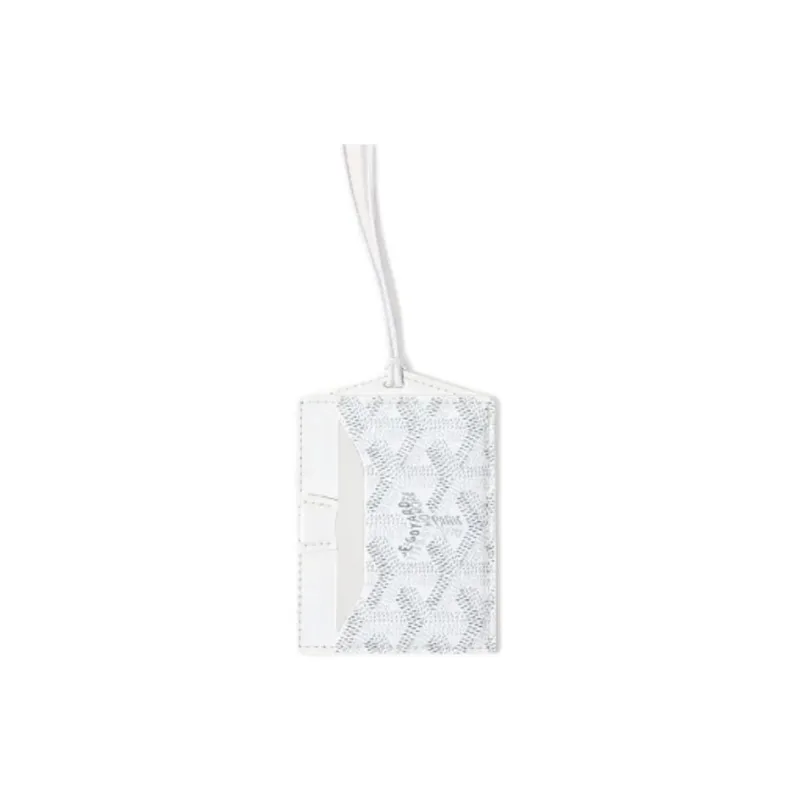 GOYARD Canvas With Calfskin Card Holder Unisex White-2