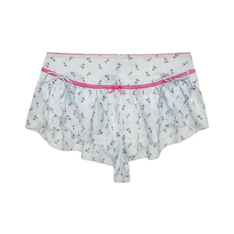 Victoria's Secret PINK/FOR LOVE & LEMONS Aurelia Sleep Short/Blue Pajama Pants Women's Blue Pink-0