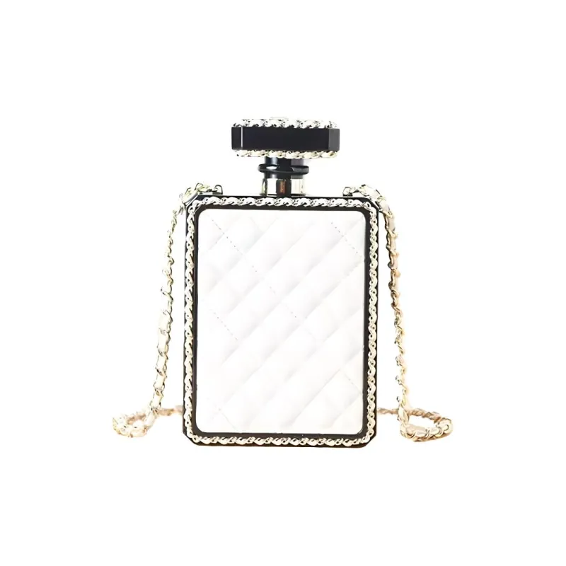 CHANEL Lambskin With Resin Evening Bag, Shoulder Bag, Crossbody Bag Women's Black/White-1