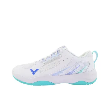 VICTOR Anti Slip Wear Resistant Low Top Badminton Shoes Unisex White Green