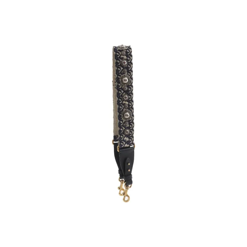 DIOR Embroidery Shoulder Strap Bag Straps Women's Black-2