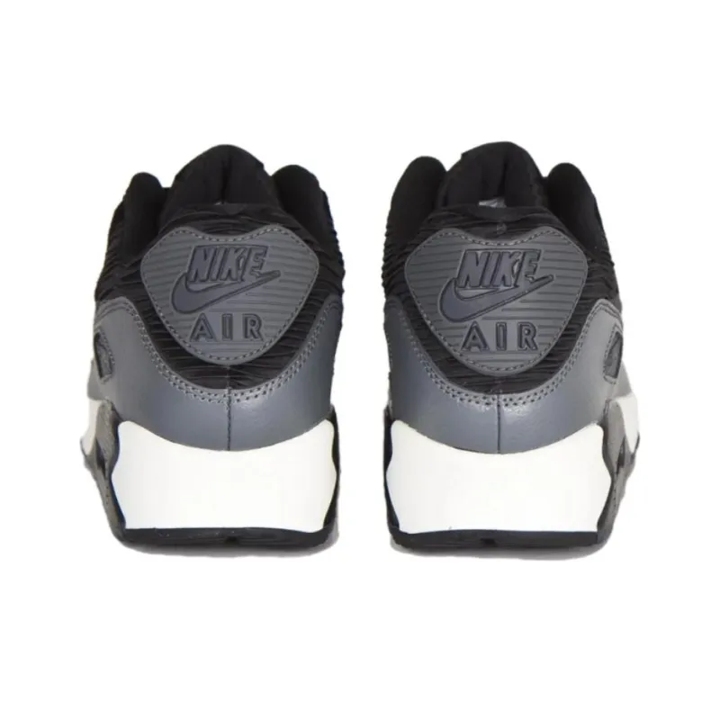 Nike Air Max 90 Leather Black Dark Grey Women's-3
