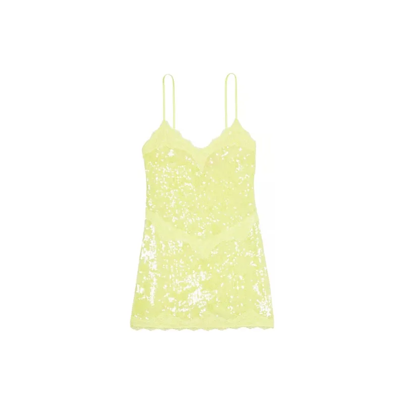 Victoria's Secret PINK/VICTORIA'S SECRET Sequin Mini Slip Dress/CG Nightgown Women's Green-0