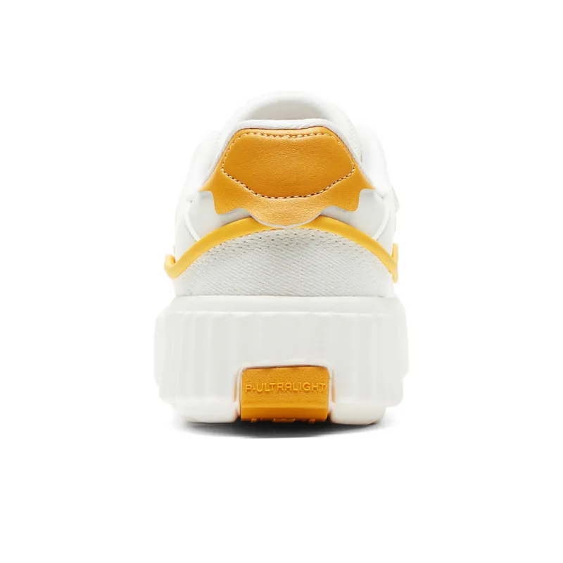PEAK Cushioned Wear Resistant Breathable Slip Resistant Low Top Casual Shoes Women's Beige White Yellow-4