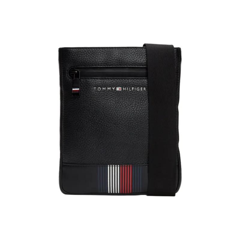 Tommy Hilfiger Polyurethane Shoulder Bag, Crossbody Bag Mini Men's Black-0