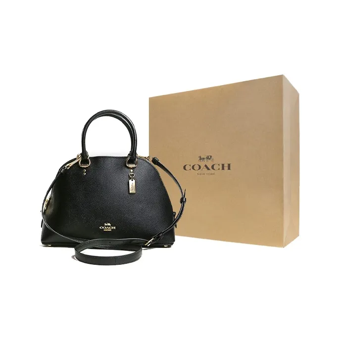 COACH Katy Leather Dome Bag, Shoulder Bag, Crossbody Bag, Handbag Tubas Women's Black-8