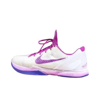 Nike Zoom Kobe 6 Protro PE Durable Breathable Low Top Basketball Shoes Men's White Purple
