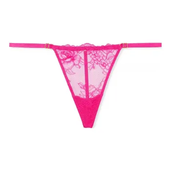 Victoria's Secret VERY SEXY Lace Adjustable V String Panty Underpants Women's 1 Pack Pink