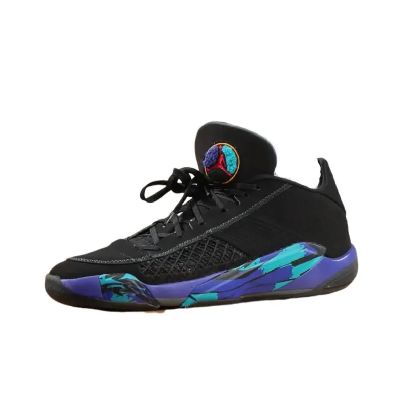 Jordan Air Jordan 38 Low 'Aqua' Durable Breathable Low-Top Basketball Shoes Men's Black Blue-0