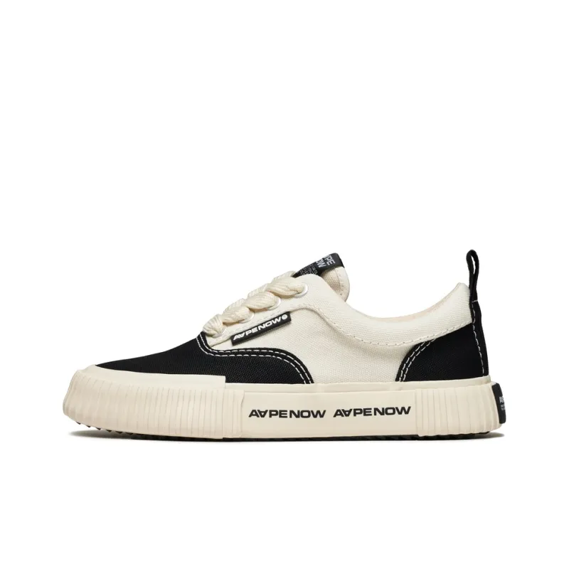 Aape Canvas Shoes Men Low Top Black/White/Army Green-2
