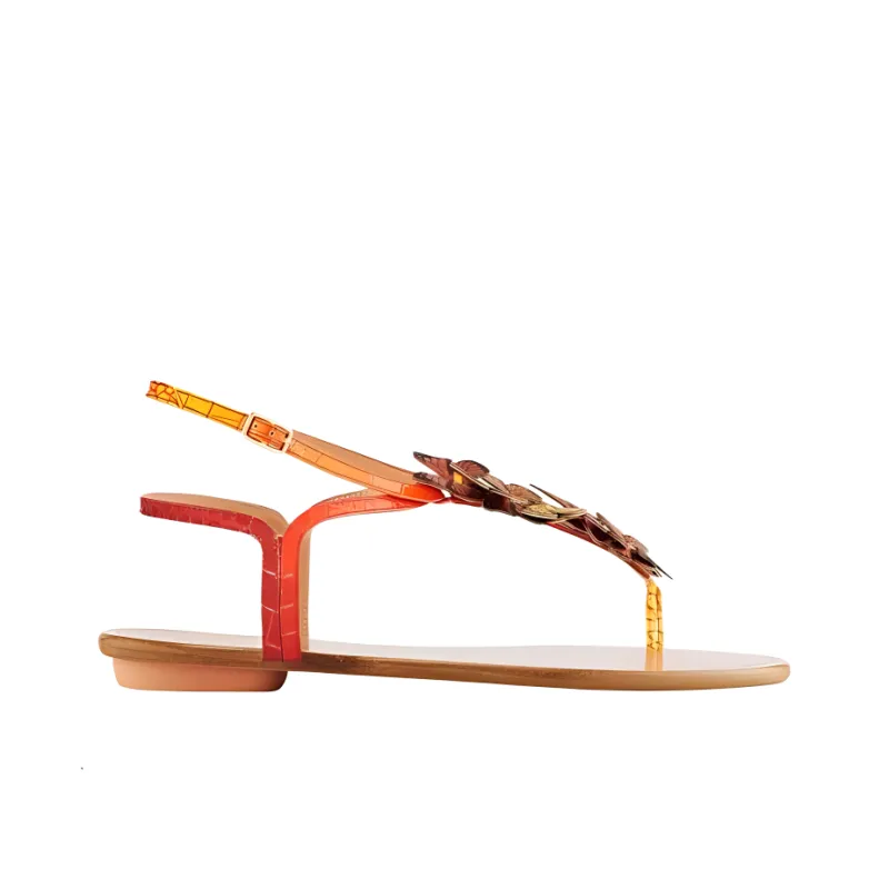 AQUAZZURA Papillon Strap Sandals Women's Orange-1