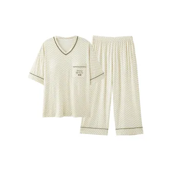 MIIOW Pajama Set Women's Light Yellow Pattern