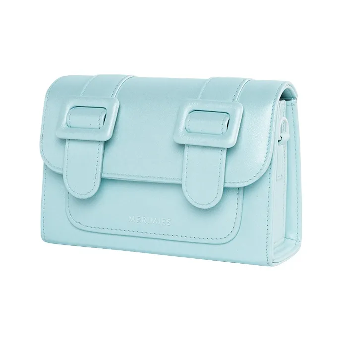 MERIMIES Official Satchel Bag PU Leather Premium Urban Chic Style Shoulder Bag, Crossbody Bag Trumpets Women's Blue-3