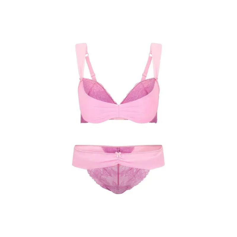 Victoria's Secret PINK Clairabella Demi Bra And Panty/P Underwear Set Women's Pink-0