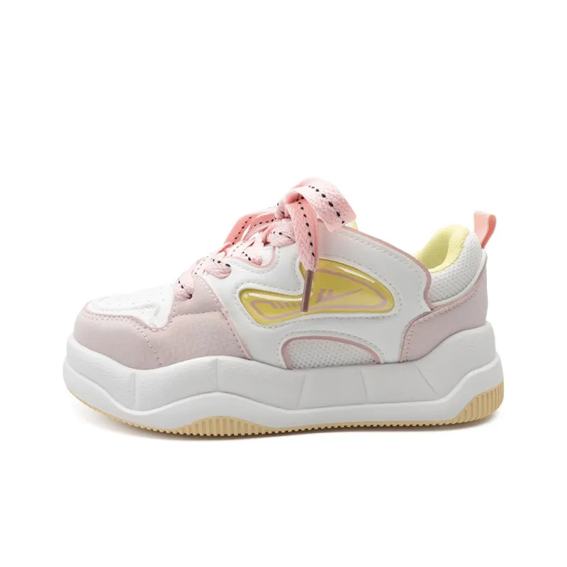 Warrior Wear Resistant Slip Resistant Low Top Skateboard Shoes Women's Beige Light Pink Red Yellow-0