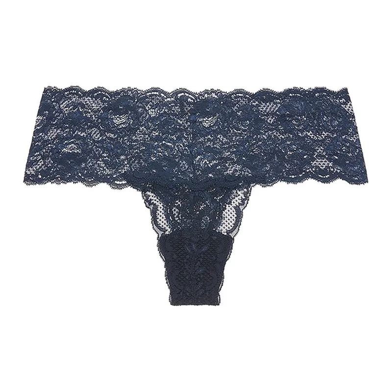 Victoria's Secret PINK/COSABELLA Mid-Rise Thong/Navy Blue Underpants Women's 1 Pack Marine Blue-0