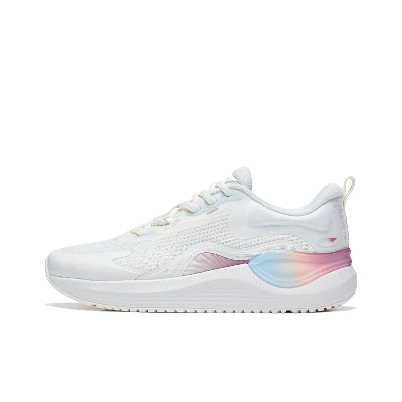 LiNing EazGo Slip Resistant, Abrasion Resistant, Breathable Low Top Running Shoes Women's Champagne White-0