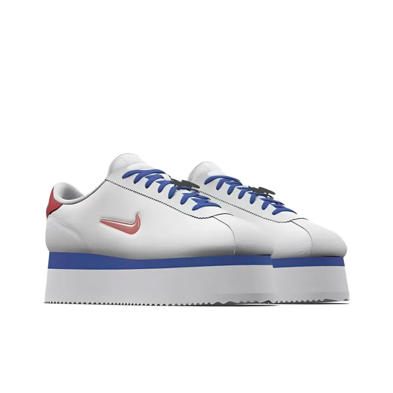Nike Cortez Cushioning Anti-Slip And Wear-Resistant Low-Top Casual Shoes Men's White Blue-1
