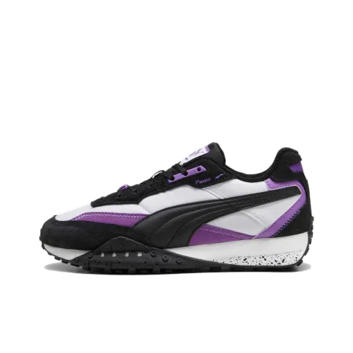 PUMA Blktop Rider Slip Resistant Low Top Casual Men Unisex White Black Purple