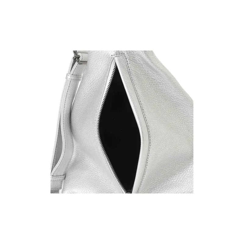 Yohji Yamamoto Cow Leather Crossbody Bag Shoulder Bag Small Size Unisex Silver-6