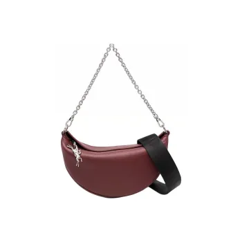 LONGCHAMP Logo Embossed Chain Link Crossbody Bag