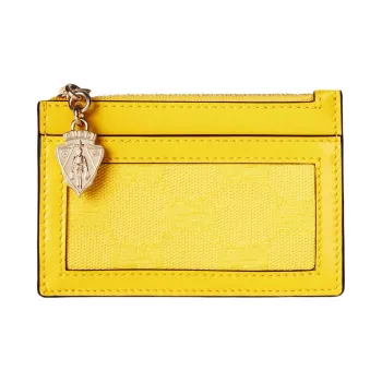 GUCCI GG Canvas Card Holder Women's Yellow