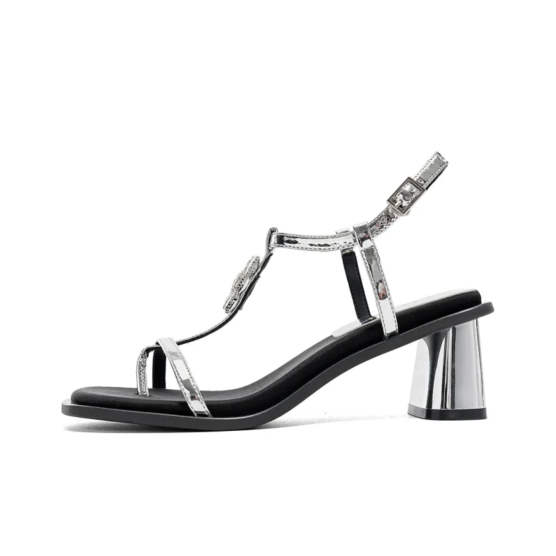 EBLAN Strap Sandals Women's Silver-0