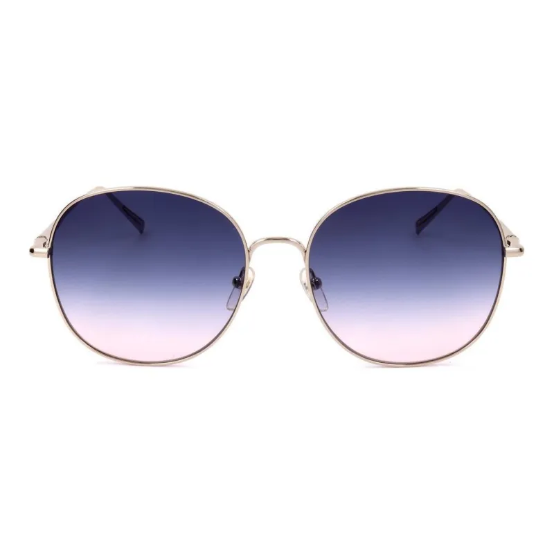 LONGCHAMP Round Sunglasses Women's Gold-1