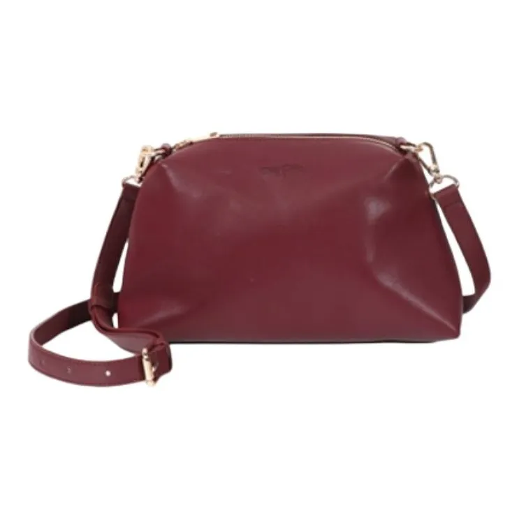Folli Follie Synthetic Leather Handbag, Shoulder Bag Regular Unisex Burgundy-2