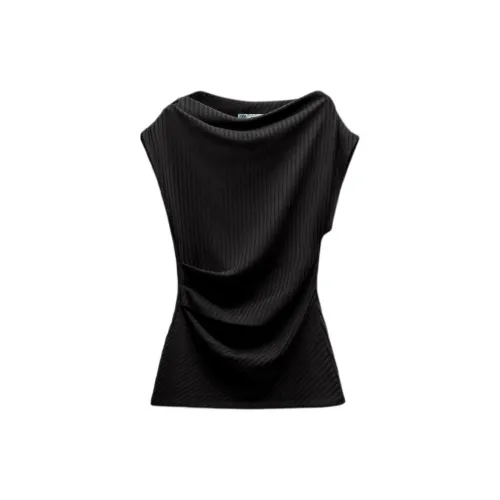 ZARA Tank Tops Women's Black