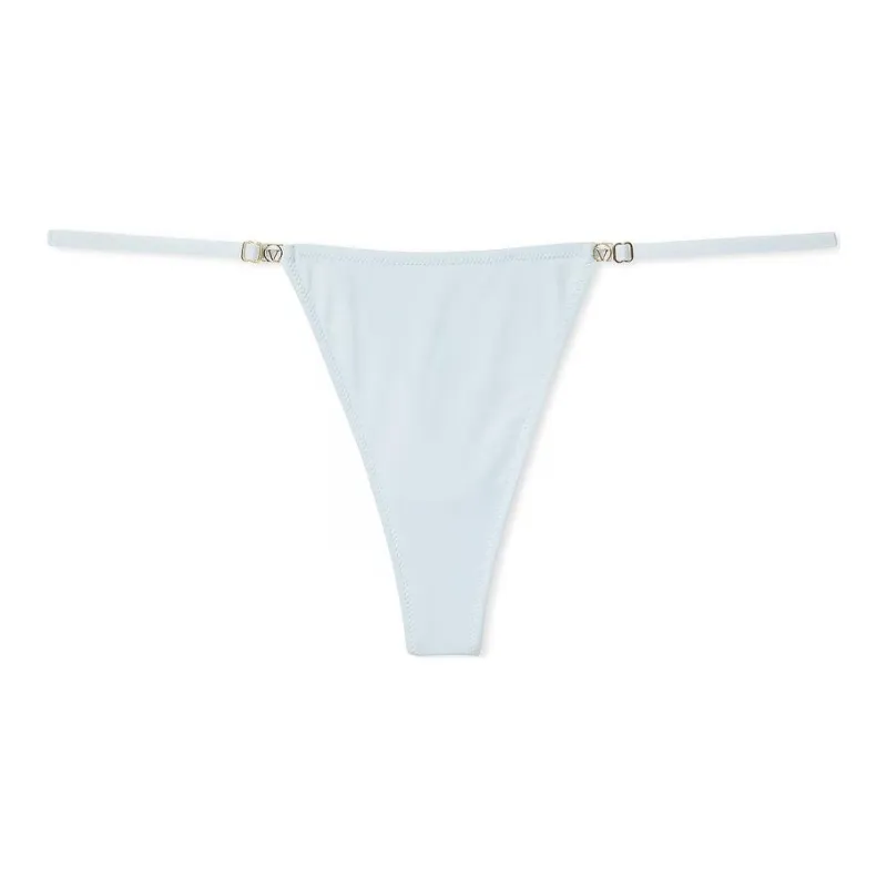 Victoria's Secret LOVE CLOUD Adjustable String Thong Panty / BB Underpants Women's 1 Pack Light Blue-0