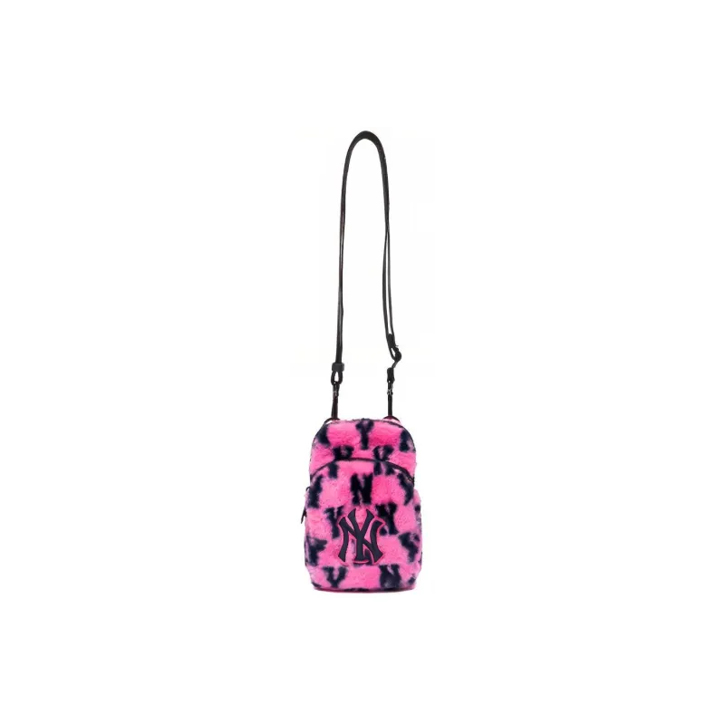 MLB Monogram Collection Polyester Cell Phone Pouch, Shoulder Bag, Crossbody Bag Regular Women's Pink Leopard Print-1