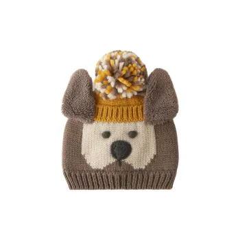 ZARA Acrylic Polyester Cotton Beanies Kids' Brown