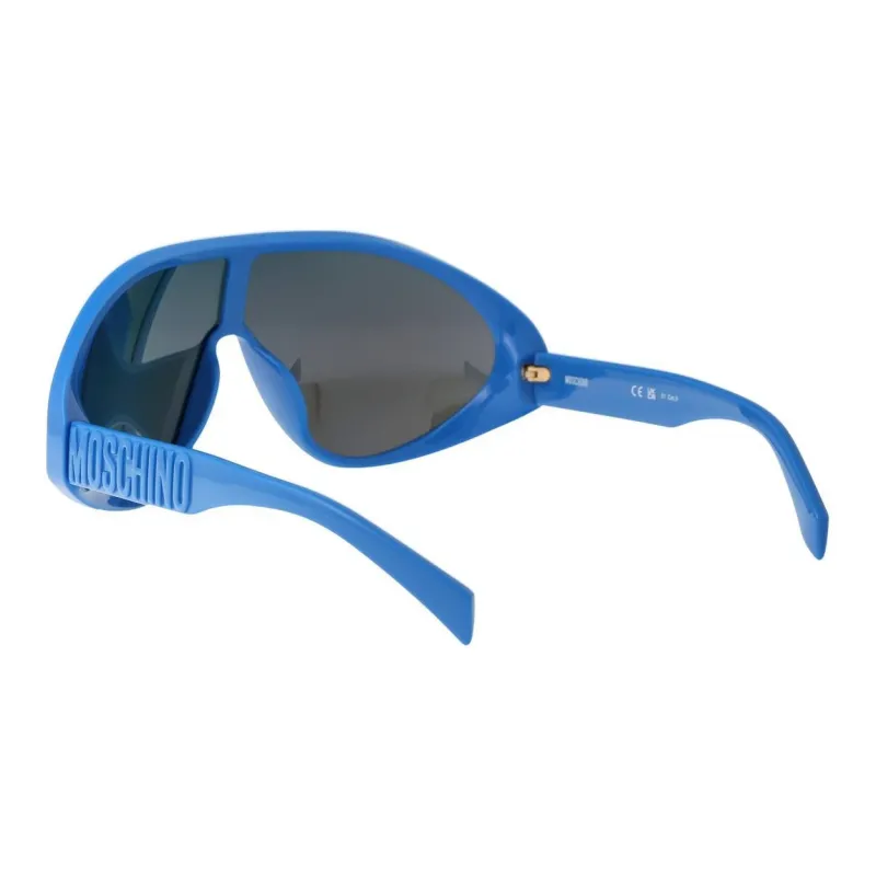 MOSCHINO Irregular Shape Sunglasses Women's Blue-3