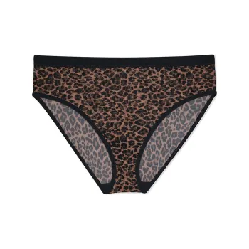 Victoria's Secret CURVY COUTURE Sheer Mesh High Cut Brief Panty Underpants Women's 1 Pack Brown