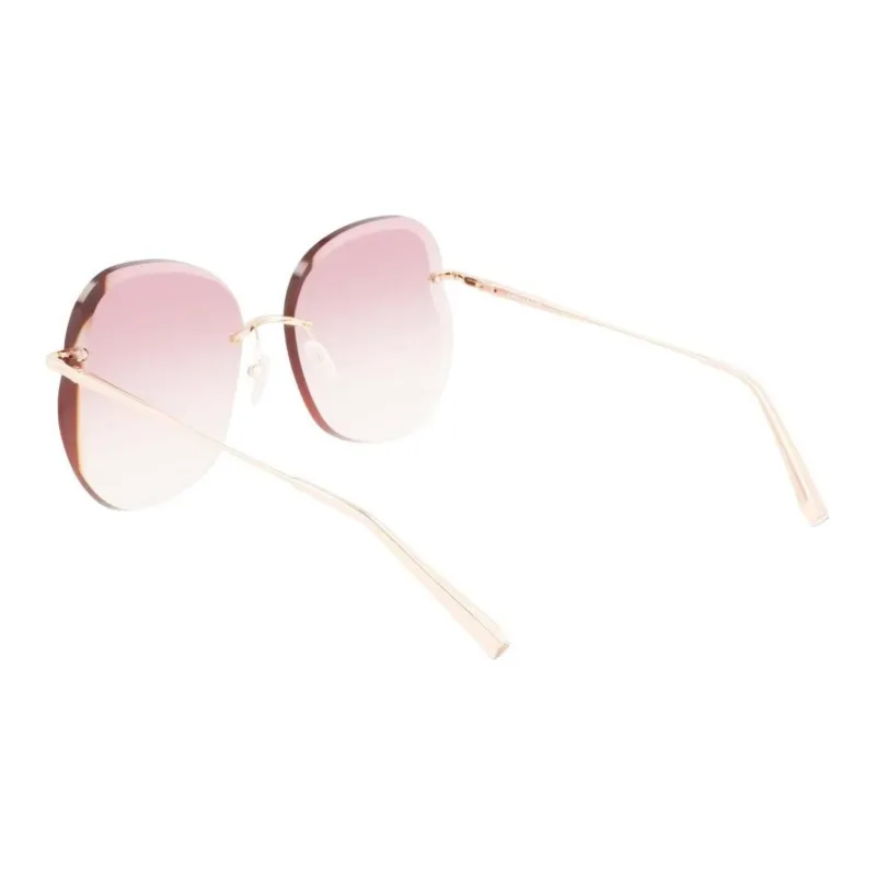 LONGCHAMP Irregular Shape Sunglasses Women's Gold-3