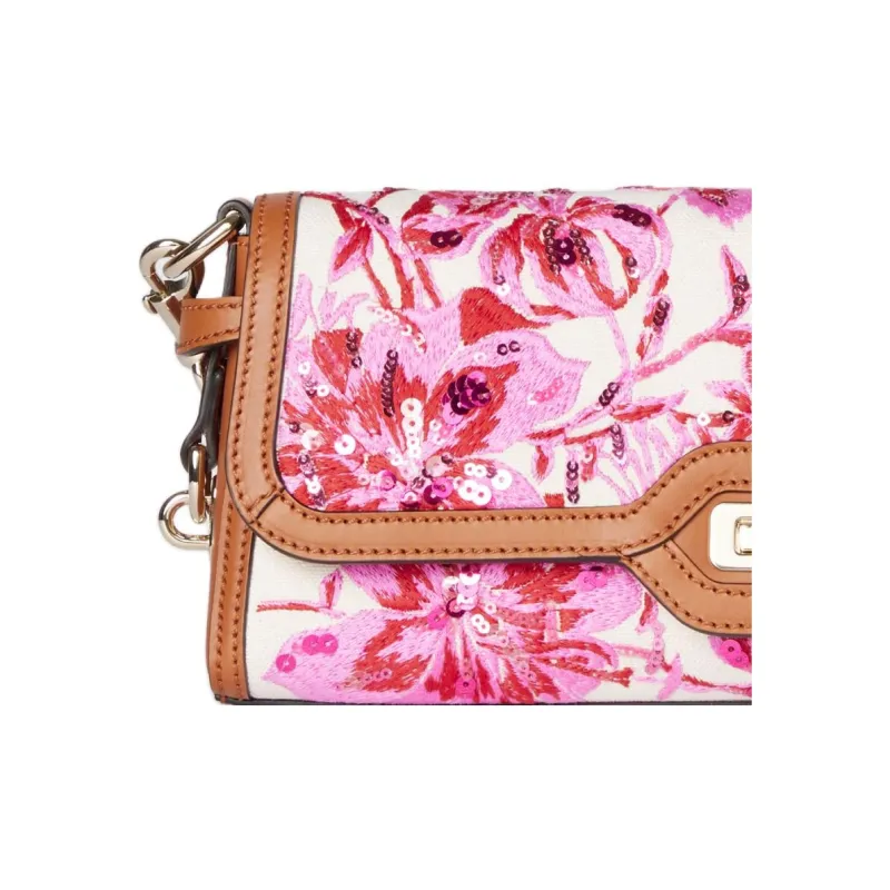 GUCCI Canvas With Leather Trim Handbag Shoulder Bag Women's White & Pink-7