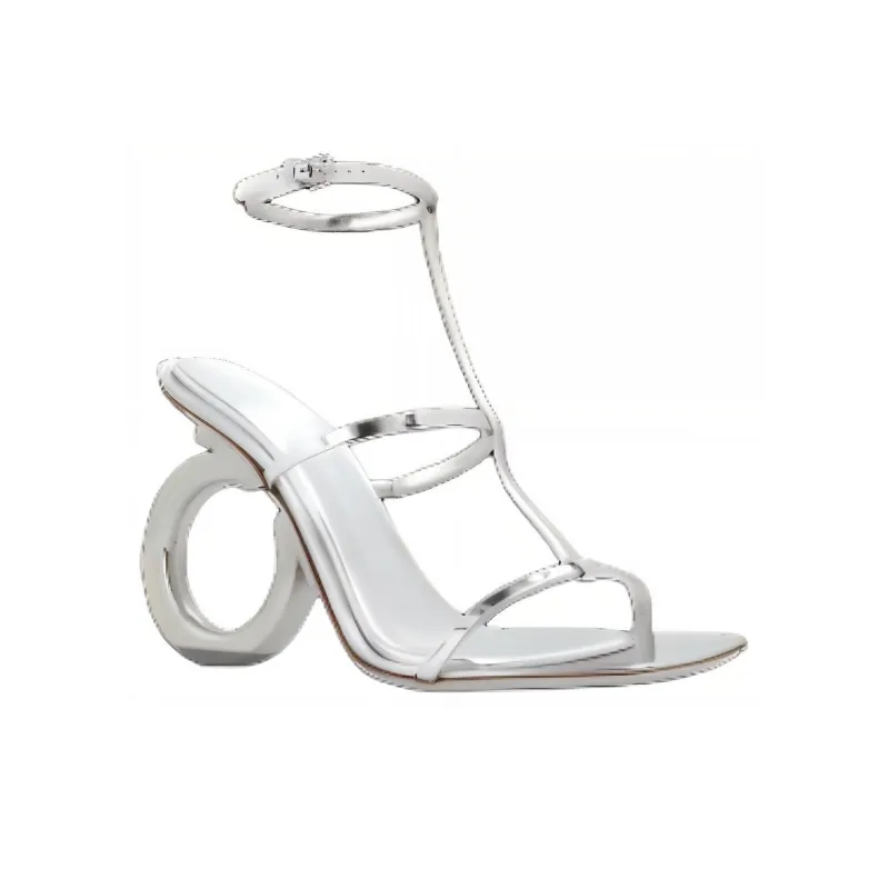 FERRAGAMO Elina 105mm Metallic-finish Sandals-2