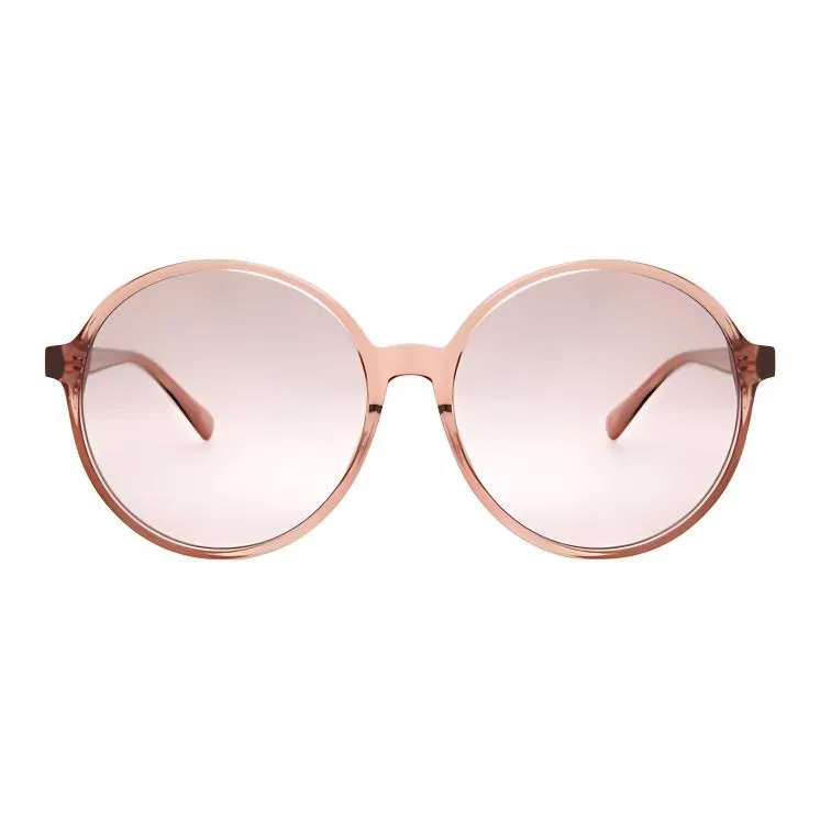 LONGCHAMP Plastic Round Sunglasses Women's Brown-0
