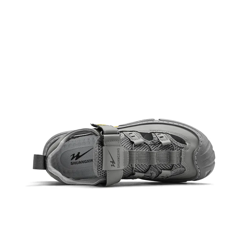 Binary Slip Resistant, Abrasion Resistant, Waterproof, And Breathable Lightweight Low Top Casual Shoes Men's Gray-3