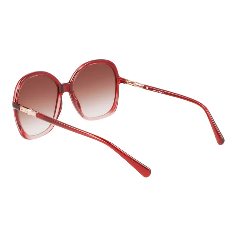 LONGCHAMP Irregular Shape Sunglasses Women's Red-6