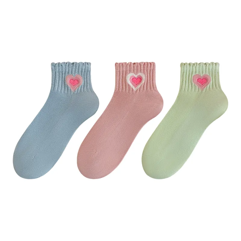 XXLLG Spring And Fall Short Socks Women's 3 Pack-3