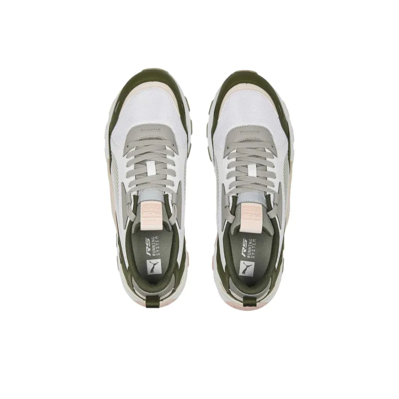PUMA RS 3.0 RS 3.0 Synth Pop Slip-Resistant Low-Top Casual Shoes Unisex White Green-3